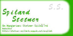 szilard stetner business card